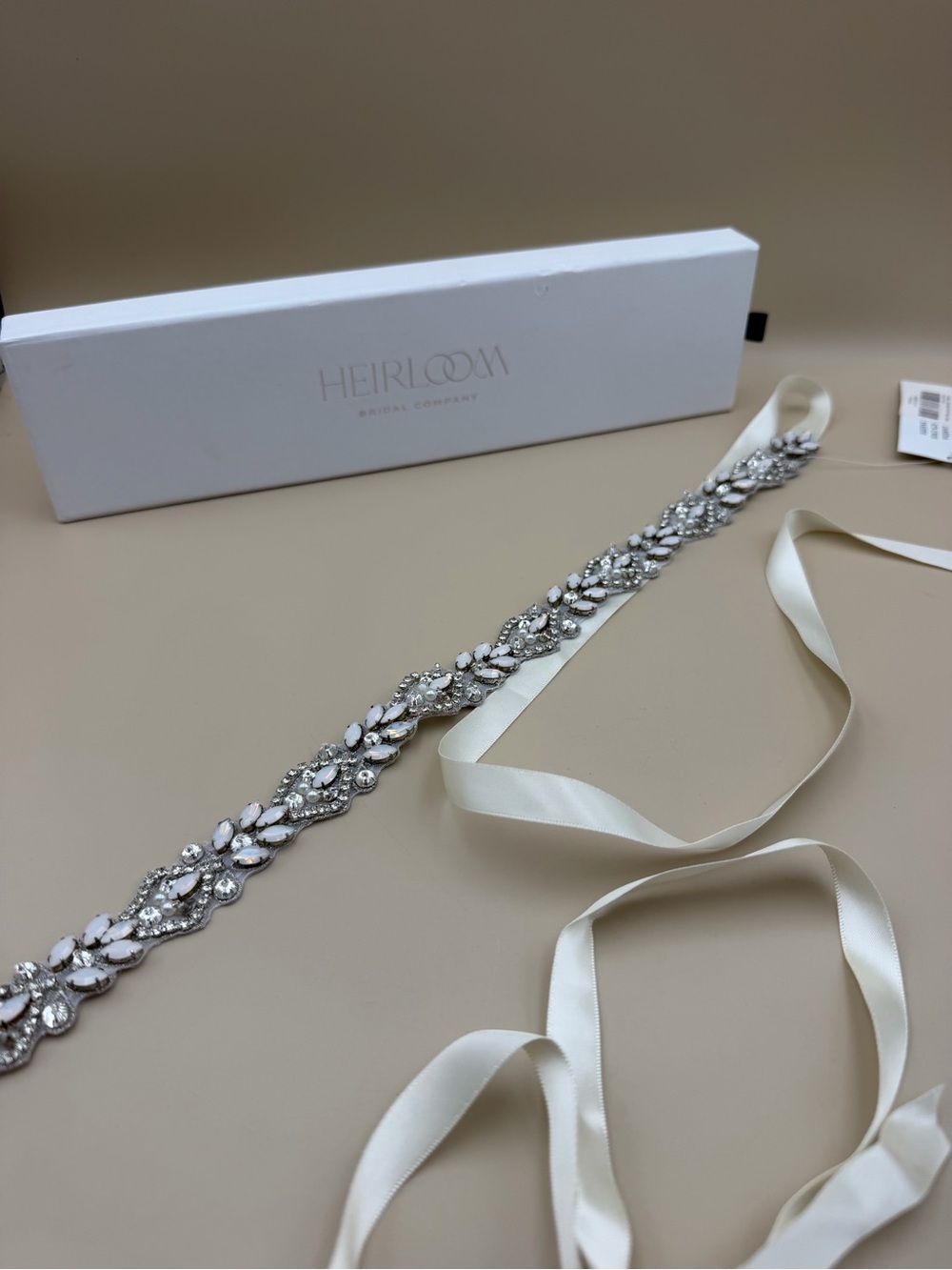 Heirloom Bridal Phoebe Crystal Belt B103S Opal Wedding Sash NWT
